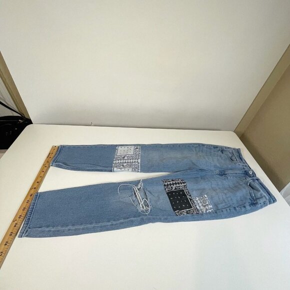 Hollister Womens Vintage Stretch Ultra High‎ Rise Mom Jeans Blue 32 Pockets - Picture 2 of 13